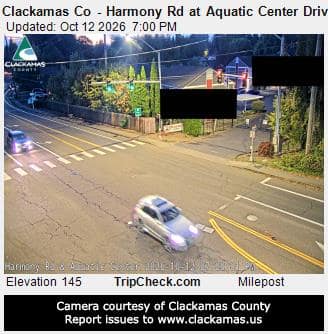 Clackamas Co - Harmony Rd at Aquatic Center Driveway
