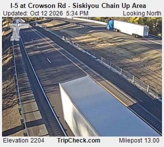 I-5 at Crowson Rd - Siskiyou Chain Up Area