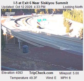 I-5 at Exit 6 Near Siskiyou Summit