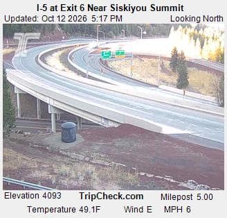 I-5 at Exit 6 Near Siskiyou Summit