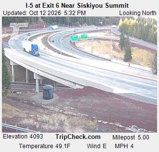 I-5 at Exit 6 Near Siskiyou Summit