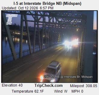 I-5 at Interstate Bridge NB, midspan