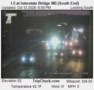I-5 at Interstate Bridge NB (South End)
