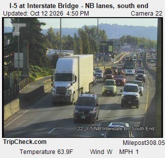 I-5 at Interstate Bridge NB, south end