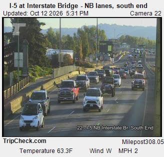 I-5 at Interstate Bridge NB, south end