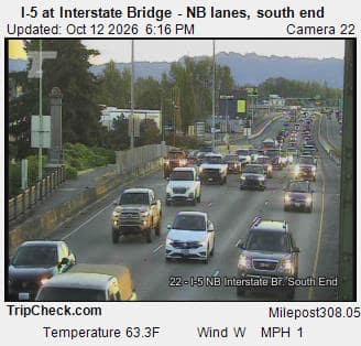 I-5 at Interstate Bridge NB, south end