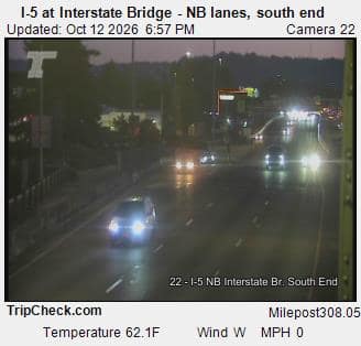 I-5 at Interstate Bridge NB, south end