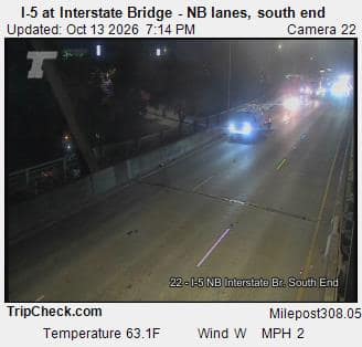 I-5 at Interstate Bridge NB, south end
