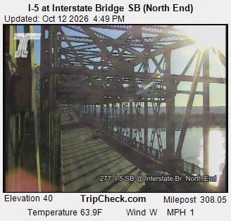 I-5 at Interstate Bridge SB, north end