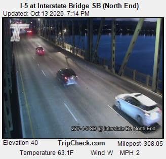 I-5 at Interstate Bridge SB, north end