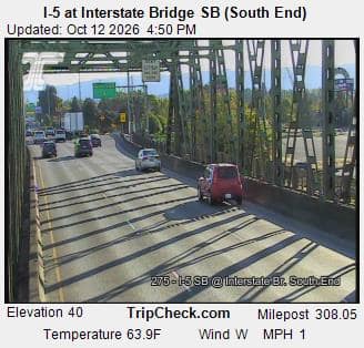 I-5 at Interstate Bridge SB, south end