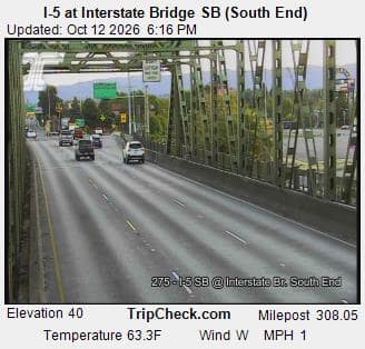 I-5 at Interstate Bridge SB, south end