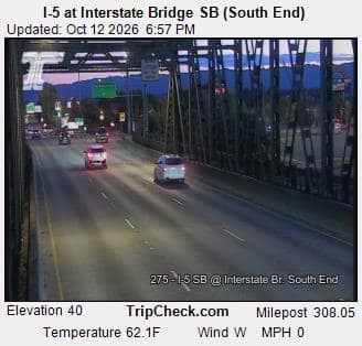 I-5 at Interstate Bridge SB, south end