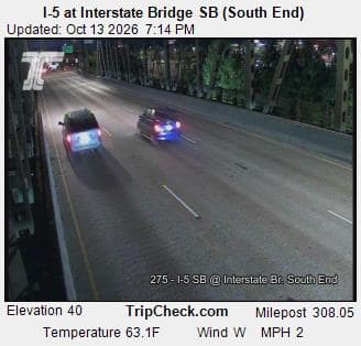 I-5 at Interstate Bridge SB, south end