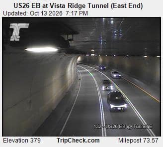 US26 EB at Vista Ridge Tunnel (East End)