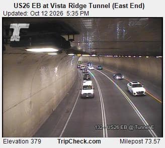 US26 EB at Vista Ridge Tunnel (East End)