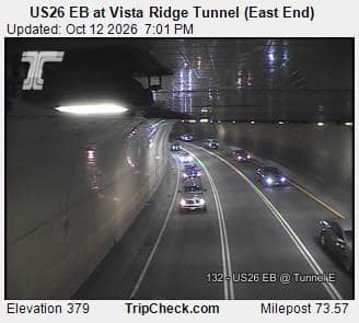 US26 EB at Vista Ridge Tunnel (East End)