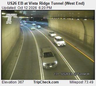US26 EB at Vista Ridge Tunnel (West End)