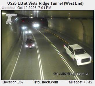 US26 EB at Vista Ridge Tunnel (West End)