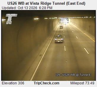 US26 WB at Vista Ridge Tunnel (East End)