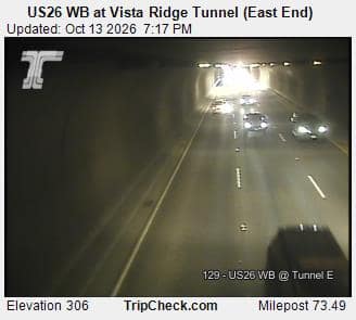 US26 WB at Vista Ridge Tunnel (East End)