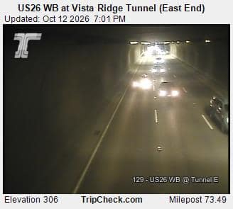 US26 WB at Vista Ridge Tunnel (East End)