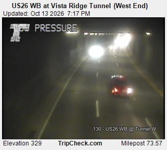 US26 WB at Vista Ridge Tunnel (West End)