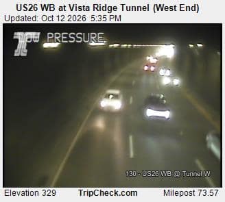 US26 WB at Vista Ridge Tunnel (West End)