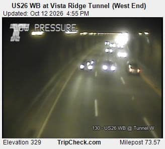 US26 WB at Vista Ridge Tunnel (West End)