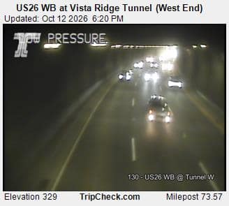 US26 WB at Vista Ridge Tunnel (West End)